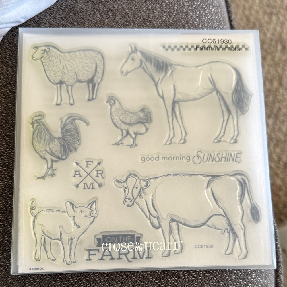 Close To My Heart Farm Animal Clear Stamp Set — White